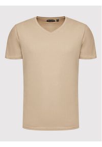 Brave Soul T-Shirt MTS-149SAINTE Beżowy Regular Fit. Kolor: beżowy. Materiał: bawełna #3