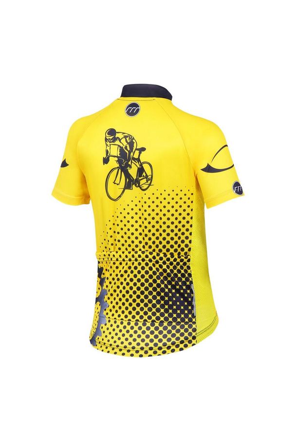 MADANI - Koszulka rowerowa męska madani. Kolor: czarny, wielokolorowy, żółty. Sport: kolarstwo