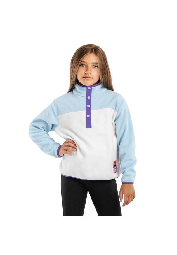 SIROKO - Bluza z grubego polaru snowboardowa dziecięca Charm-G. Kolor: niebieski, biały, wielokolorowy. Materiał: polar. Sezon: zima. Sport: snowboard