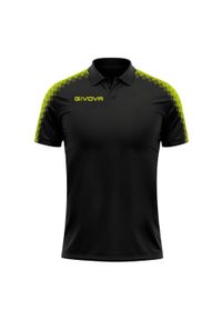Polo Givova Club. Typ kołnierza: polo. Kolor: żółty, wielokolorowy, czarny. Materiał: poliester, mesh #1