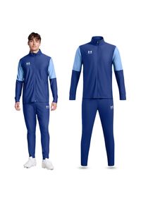 Under Armour - Dres sportowy męski UNDER ARMOUR Tracksuit bluza + spodnie. Kolor: niebieski. Materiał: dresówka