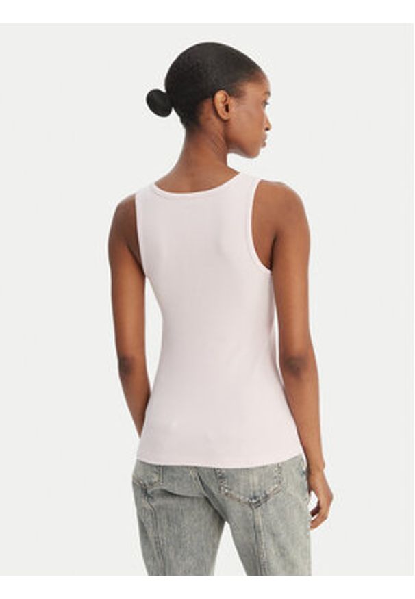 Guess Jeans Top W6GPZ2 KA0H1 Różowy Slim Fit. Kolor: różowy. Materiał: bawełna