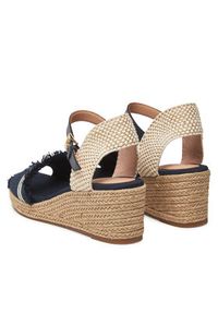 TOMMY HILFIGER - Tommy Hilfiger Espadryle Fringe Canvas Medium Wedge FW0FW08879 Granatowy. Kolor: niebieski. Materiał: materiał #3