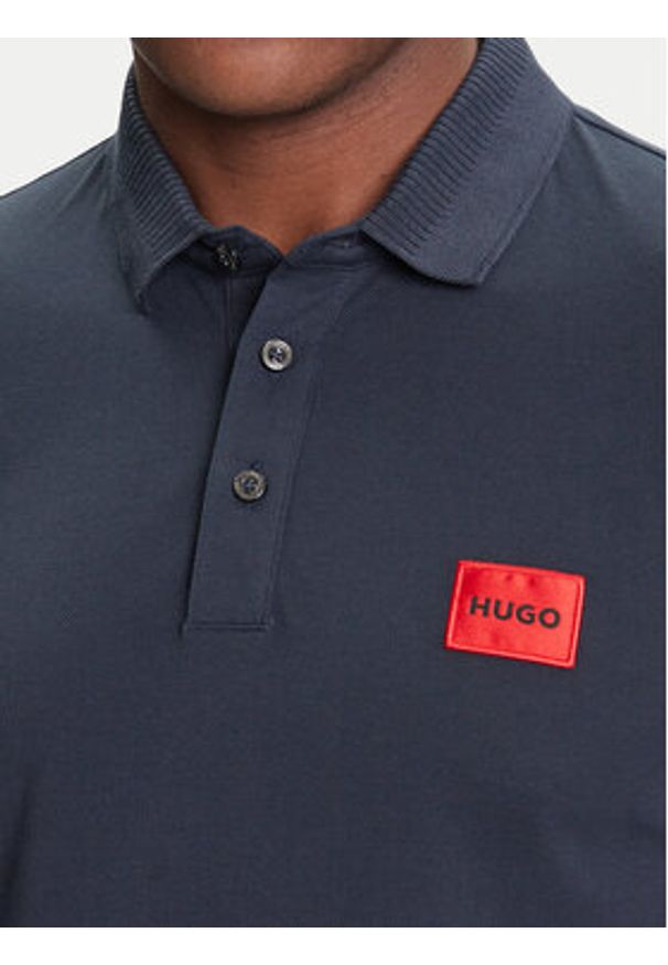 Hugo Polo Dereso222 50466202 Granatowy Slim Fit. Typ kołnierza: polo. Kolor: niebieski. Materiał: bawełna