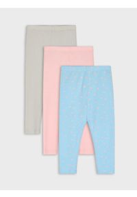 Sinsay - Bawełniane legginsy 3 pack - błękitny. Kolor: niebieski. Materiał: bawełna #1