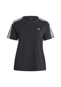 Adidas - Koszulka treningowa damska adidas Essentials Slim 3-Stripes Tee (Plus Size). Kolekcja: plus size. Kolor: biały, czarny, wielokolorowy