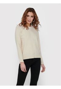 only - ONLY Sweter Lesly 15170427 Beżowy Loose Fit. Kolor: beżowy. Materiał: wiskoza #1
