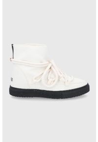 Inuikii Śniegowce kolor biały. Nosek buta: okrągły. Zapięcie: sznurówki. Kolor: biały. Materiał: materiał