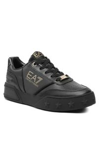 Sneakersy EA7 Emporio Armani X8X121 XK295 M701 Triple Black/Gold. Kolor: czarny. Materiał: skóra #1