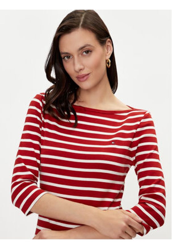 TOMMY HILFIGER - Tommy Hilfiger Bluzka New Cody WW0WW40589 Czerwony Slim Fit. Kolor: czerwony. Materiał: bawełna