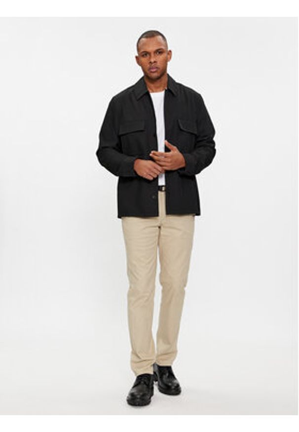 Calvin Klein Koszula K10K112289 Czarny Regular Fit. Kolor: czarny. Materiał: syntetyk