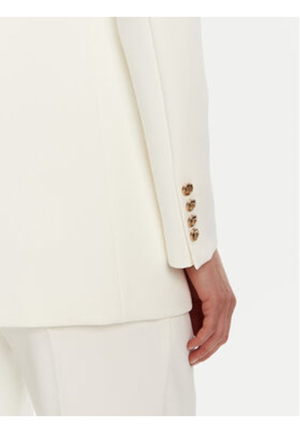 Elisabetta Franchi Marynarka GI-147-51E2 -V700 Biały Regular Fit. Kolor: biały. Materiał: syntetyk