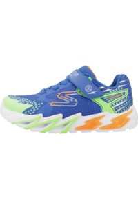 skechers - Buty do chodzenia dla dzieci Skechers Rymt Flex Glow. Zapięcie: rzepy. Kolor: niebieski. Materiał: materiał. Szerokość cholewki: normalna. Sport: turystyka piesza