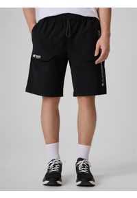 4f - 4F Spodenki casual męskie - czarne M. Kolor: czarny. Materiał: tkanina. Długość: krótkie #2
