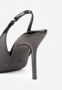 Renee - Czarne Sandały Lakierowane VICES na Szpilce Slingback z Metaliczną Klamrą Harmonia. Zapięcie: klamry. Kolor: czarny. Materiał: lakier. Obcas: na szpilce. Styl: glamour, elegancki #7