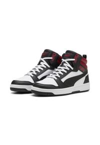 Buty do chodzenia męskie Puma Rebound V6. Kolor: czarny, biały, czerwony, wielokolorowy. Materiał: materiał, syntetyk. Szerokość cholewki: normalna. Sport: turystyka piesza