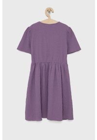 Kids Only sukienka dziecięca kolor fioletowy mini rozkloszowana. Kolor: fioletowy. Materiał: tkanina. Długość rękawa: krótki rękaw. Typ sukienki: rozkloszowane. Długość: mini #3