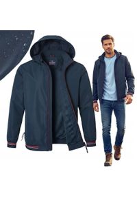 Granatowa Wiatrówka Męska z Odpinanym Kapturem - Pako Jeans. Kolor: niebieski. Materiał: poliester. Sezon: wiosna, jesień #4