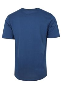 Prosty T-Shirt Męski z Lamówką na Dekolcie - Pako Jeans - Niebieski. Okazja: na co dzień. Kolor: niebieski. Materiał: bawełna. Styl: casual #2