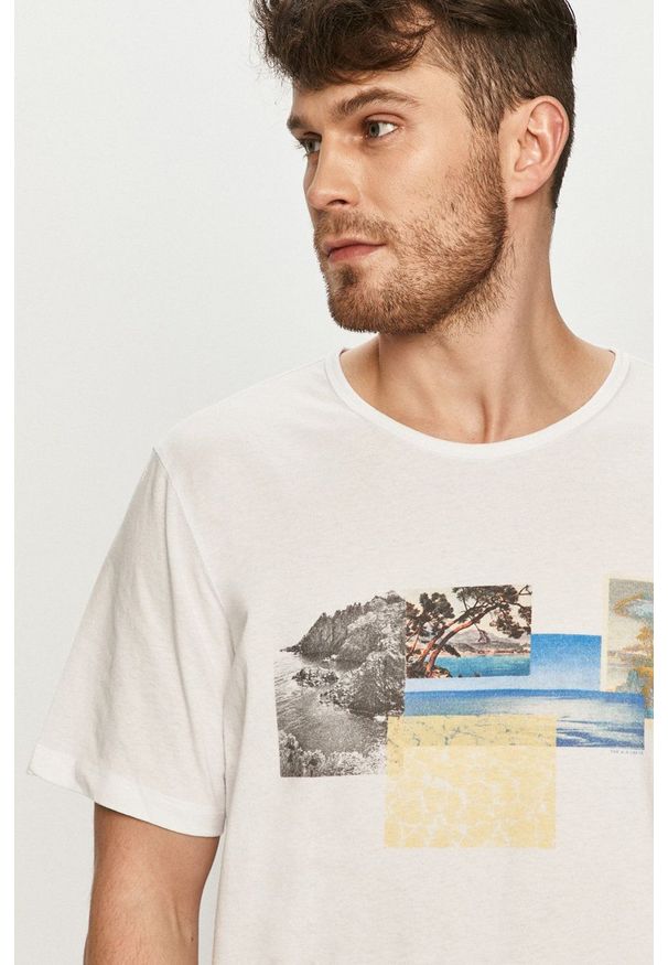 Lee - T-shirt. Okazja: na co dzień. Kolor: biały. Materiał: bawełna, dzianina. Wzór: nadruk. Styl: casual