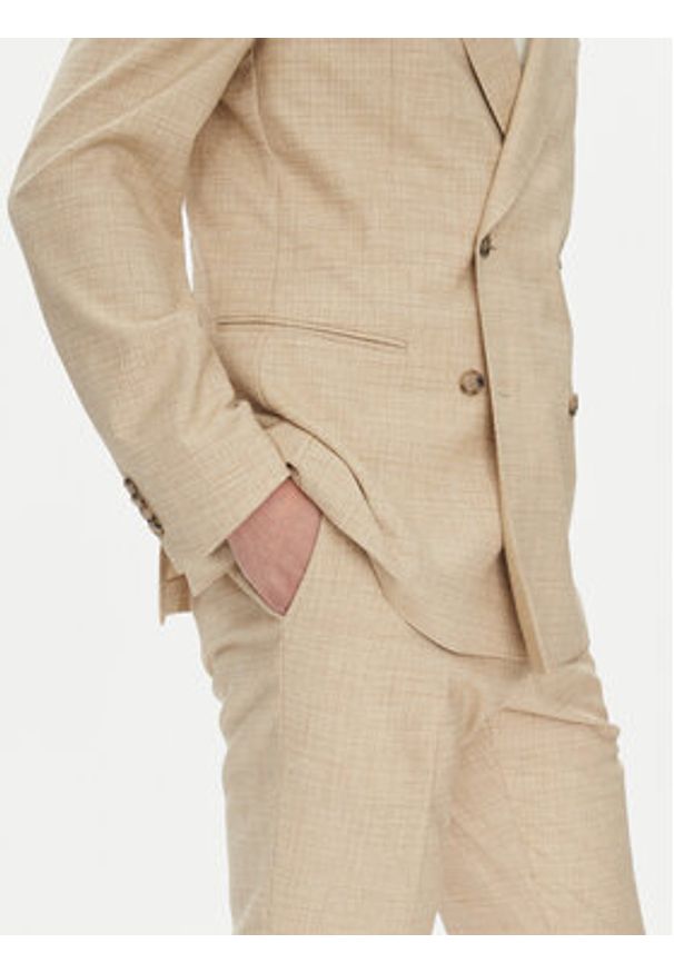 BOSS Garnitur C-Huge-2Pcs-Db-252 50540783 Écru Slim Fit. Materiał: wełna, bawełna