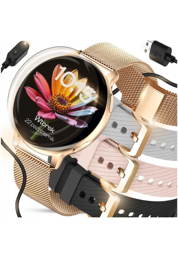 WonderWatch - SMARTWATCH ZEGAREK DAMSKI MENU PL ROZMOWY POWIADOMIENIA PULS SPORT ZDROWIE. Rodzaj zegarka: smartwatch. Styl: sportowy