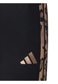 Adidas - adidas Legginsy Animal Print 3-Stripes JM1864 Czarny Slim Fit. Kolor: czarny. Materiał: bawełna. Wzór: nadruk #7