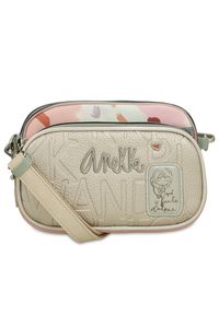 Srebrna Oryginalna Średnia Torebka Na Ramię Anekke Z Serii Alma. Kolor: srebrny. Wzór: aplikacja. Dodatki: z aplikacjami, z breloczkiem. Materiał: zdobione. Rozmiar: średnie. Styl: casual. Rodzaj torebki: na ramię #8