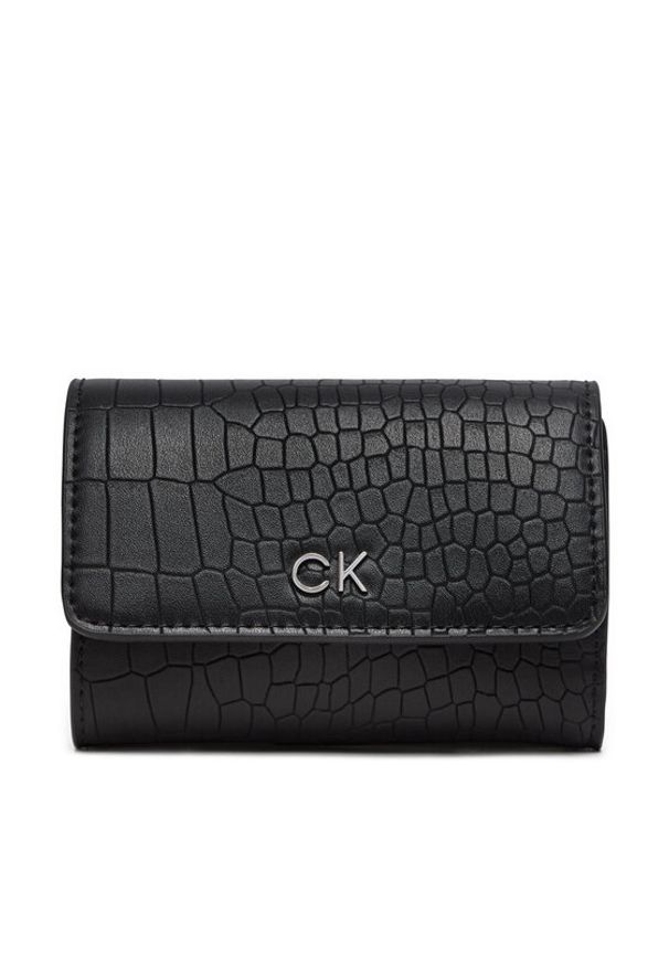 Calvin Klein Mały Portfel Damski Ck Daily Small Trifold K60K612636 Czarny. Kolor: czarny. Materiał: skóra