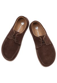 Brązowe Półbuty Armodo Skórzane Obuwie Damskie Barefoot. Okazja: na co dzień. Kolor: brązowy. Materiał: skóra. Styl: casual #7