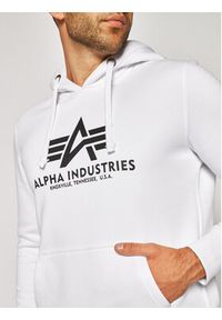 Alpha Industries Bluza Basic Hoody 178312 Biały Regular Fit. Kolor: biały. Materiał: bawełna #5