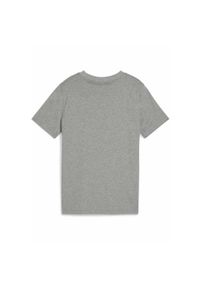 Puma - Młodzieżowa koszulka ESS z logo No. 1 PUMA Medium Gray Heather. Kolor: szary. Materiał: guma. Wzór: nadruk