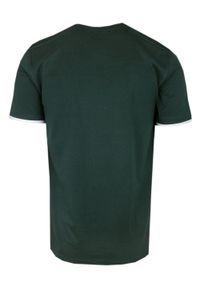 T-Shirt Męski - Ciemnozielony z Napisem (Nadrukiem) - Pako Jeans. Okazja: na co dzień. Kolor: zielony. Materiał: bawełna. Wzór: nadruk. Styl: casual
