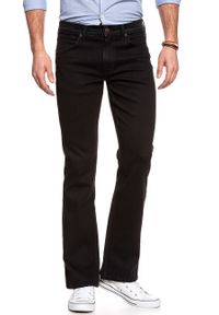 Wrangler - SPODNIE MĘSKIE WRANGLER JACKSVILLE BLACK W15BRXM80. Długość: długie. Wzór: aplikacja, jednolity. Sezon: lato. Styl: wizytowy, klasyczny #1