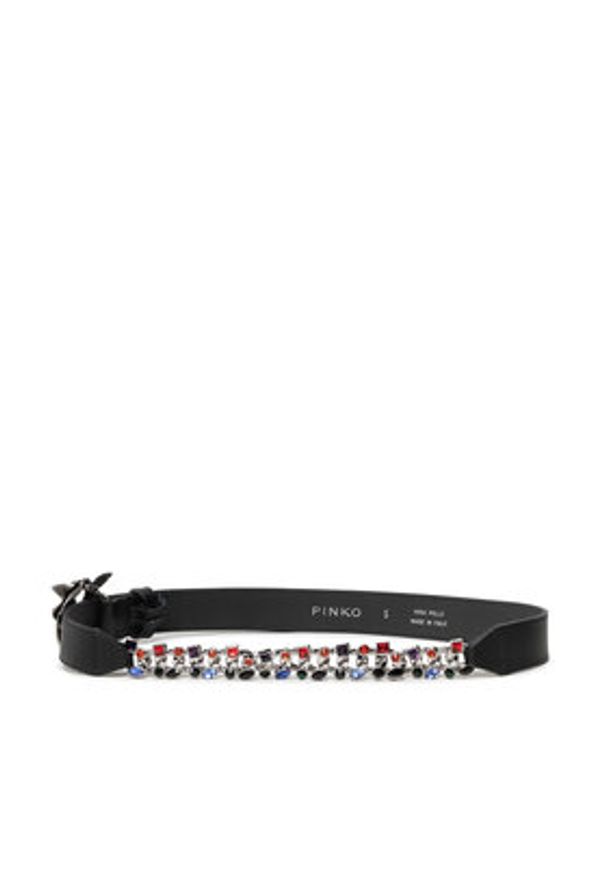 Pinko Pasek Damski Love Chandelier Belt H3 20222 PLT01 1H214A.A088 Czarny. Kolor: czarny. Materiał: skóra
