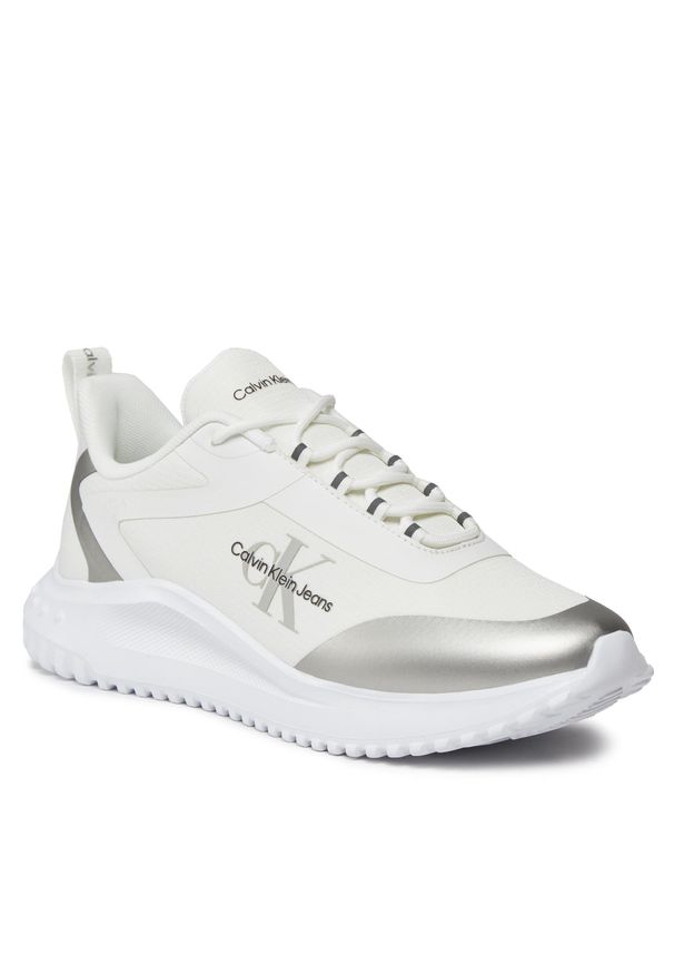 Sneakersy Calvin Klein Jeans YW0YW01442 Bright White/Oyster Mushroom 01V. Kolor: biały. Materiał: materiał