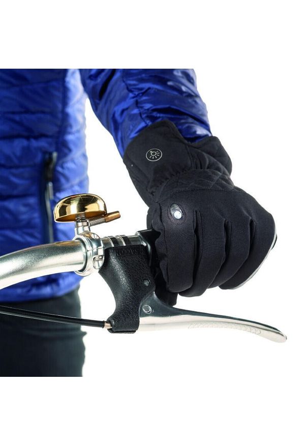 Tucano Urbano - Rękawiczki rowerowe Long City ze zintegrowanym oświetleniem ledowym usb Tucano U. Kolor: czarny. Sport: kolarstwo