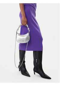 Pinko - PINKO Torebka Half Moon Baby C + Manico Al 25-26 PLTT 105913 A2WD Srebrny. Kolor: srebrny. Materiał: skórzane #3