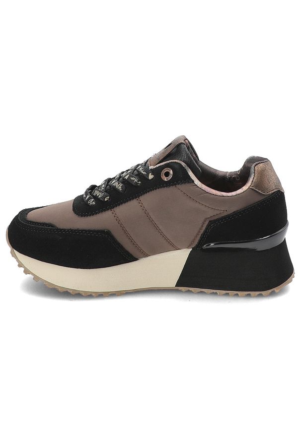 Brązowe Sneakersy Anekke Modne Obuwie Damskie Na Platformie. Okazja: na co dzień. Zapięcie: sznurówki. Kolor: czarny. Materiał: materiał. Obcas: na platformie. Styl: casual