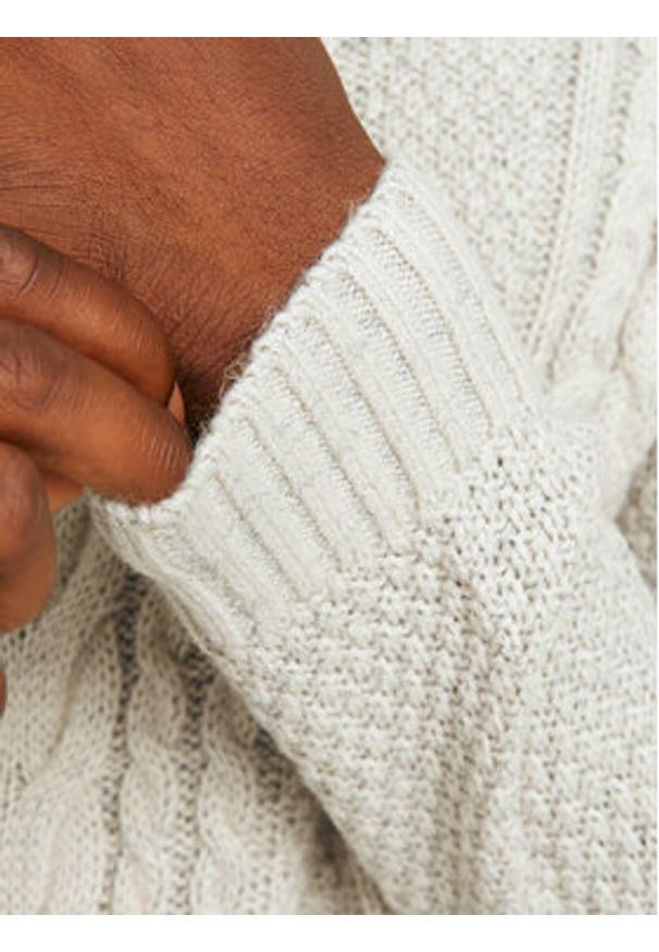Jack & Jones Sweter Craig 12258480 Écru Regular Fit. Materiał: syntetyk
