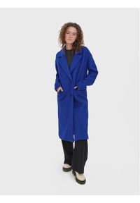 Vero Moda Płaszcz wełniany Mabel 10271371 Granatowy Regular Fit. Kolor: niebieski. Materiał: syntetyk