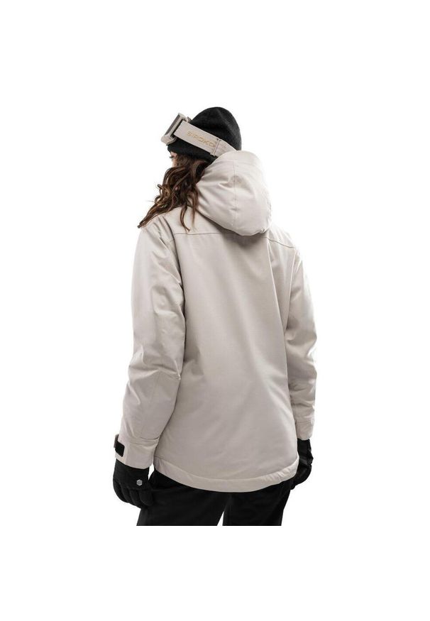 SIROKO - Kurtka snowboardowa damska W6-W Eriz. Kolor: beżowy. Sezon: zima. Sport: snowboard