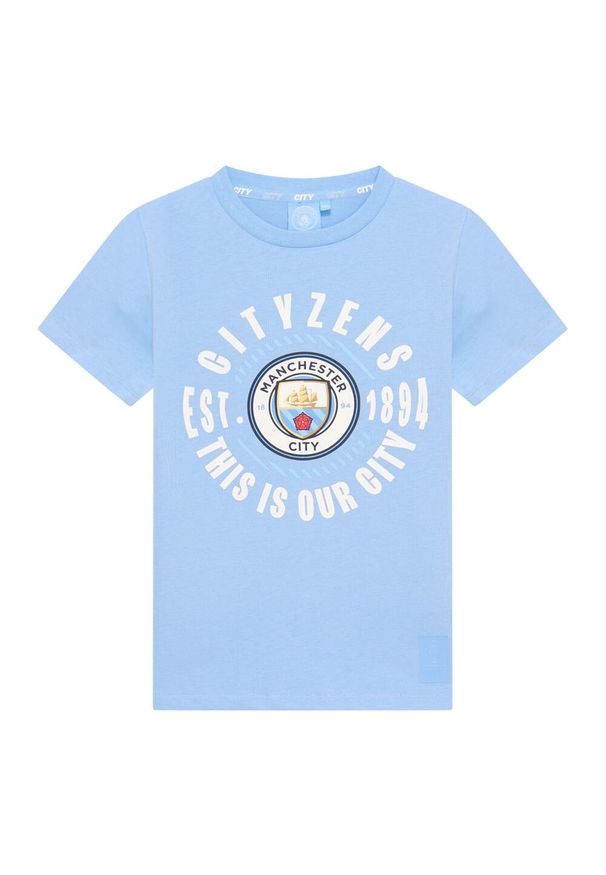 MANCHESTER CITY - Koszulka Manchester City dla dzieci. Kolor: niebieski. Materiał: bawełna. Sport: piłka nożna