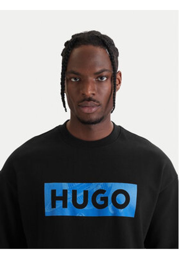 Hugo - HUGO Bluza Nixalien 50560053 Czarny Regular Fit. Kolor: czarny. Materiał: bawełna