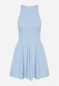Born2be - Jasnoniebieska Rozkloszowana Sukienka z Wiskozą Milenissa. Okazja: na co dzień, na imprezę. Kolor: niebieski. Materiał: wiskoza. Sezon: lato. Styl: elegancki, casual