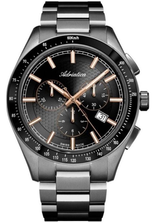 Zegarek Adriatica Zegarek męski Adriatica A8245.S1R6CH szary. Kolor: szary