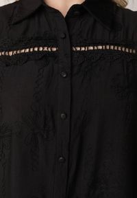 Born2be - Czarna Wiskozowa Koszula Bez Rękawów w Stylu Boho z Haftem Viviebelle. Okazja: na co dzień. Kolor: czarny. Materiał: wiskoza. Długość rękawa: bez rękawów. Wzór: haft. Styl: boho #4