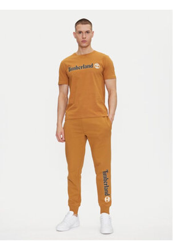 Timberland T-Shirt TB0A5UPQ Beżowy Regular Fit. Kolor: beżowy. Materiał: bawełna