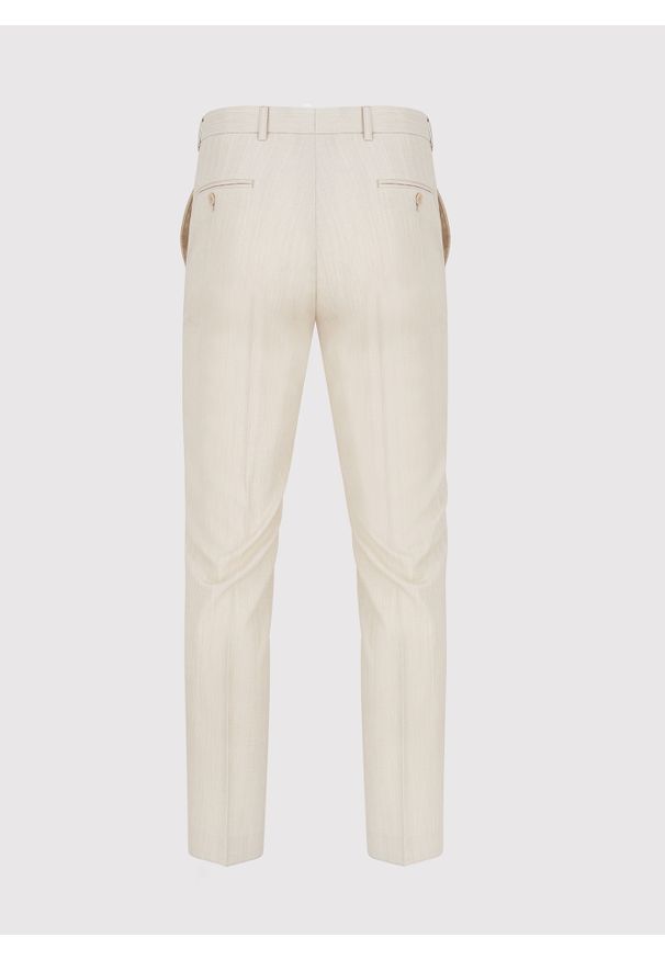 Pako Lorente - PAKO LORENTE – Beżowe spodnie garniturowe. Kolor: beżowy. Materiał: wełna, lycra, poliester. Styl: elegancki