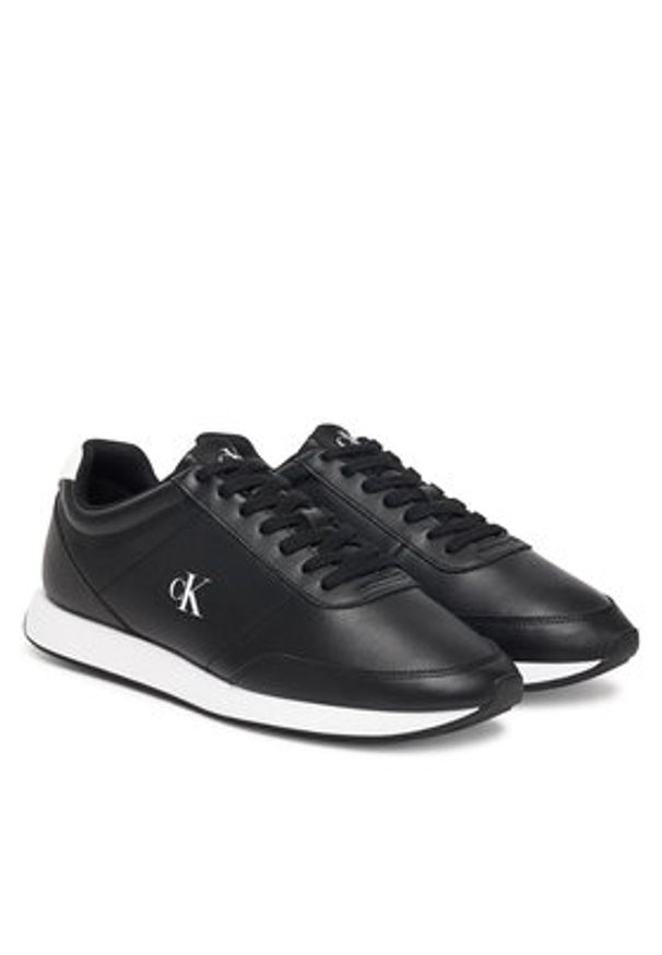 Calvin Klein Sneakersy Retro Runner Ess Lth YM0YM01355 Czarny. Kolor: czarny. Materiał: skóra